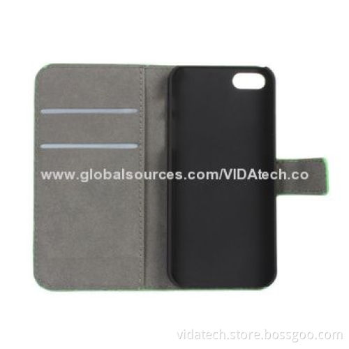Embossed Carton Pattern Leather Case with Credit Card Slot and Holder, for iPhone 5/5S, Manufacturer